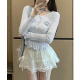 サマーニットカーディガン 花モチーフ付き | Miniministore | 詳細画像2 