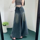 ワイドデニム レディースフレアパンツ韓国 | Miniministore | 詳細画像2 