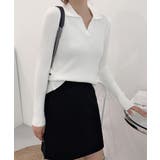 ポロニットトップス秋新作リブニット韓国風 | Miniministore | 詳細画像11 