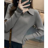 ポロニットトップス秋新作リブニット韓国風 | Miniministore | 詳細画像12 