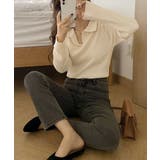 ポロニットトップス秋新作リブニット韓国風 | Miniministore | 詳細画像3 