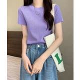 リブニットトップスサマーニット半袖春夏服 | Miniministore | 詳細画像16 