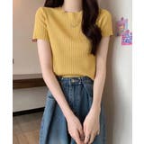 リブニットトップスサマーニット半袖春夏服 | Miniministore | 詳細画像18 
