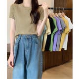リブニットトップスサマーニット半袖春夏服 | Miniministore | 詳細画像20 