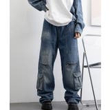 デニムカーゴパンツ 韓国風ワイドジーンズ | Miniministore | 詳細画像18 