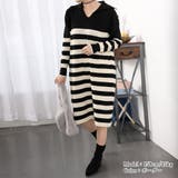 ボーダーワンピース 韓国 Vネックニット | Miniministore | 詳細画像13 
