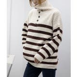 ボーダーニット 韓国 ハイネックトップス | Miniministore | 詳細画像11 