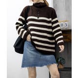 ボーダーニット 韓国 ハイネックトップス | Miniministore | 詳細画像5 