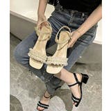 パールフリルストラップ太ヒールサンダル夏 | Miniministore | 詳細画像8 