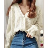 透かし編みニットカーディガンパールボタン | Miniministore | 詳細画像1 