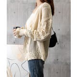 透かし編みニットカーディガンパールボタン | Miniministore | 詳細画像17 