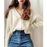 透かし編みニットカーディガンパールボタン | Miniministore | 詳細画像2 