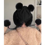 ダブルポンポンニット帽子 ファー帽子韓国 | Miniministore | 詳細画像5