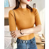 モックネック ニットトップス 五分袖韓国 | Miniministore | 詳細画像9 