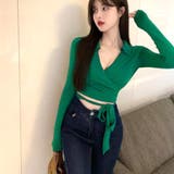 カシュクールニット 着やせトップス 韓国 | Miniministore | 詳細画像16 