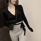 カシュクールニット 着やせトップス 韓国 | Miniministore | 詳細画像7 