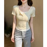 ヘンリーネックTシャツレイヤード風t半袖 | Miniministore | 詳細画像7 