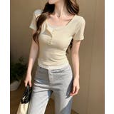 ヘンリーネックTシャツレイヤード風t半袖 | Miniministore | 詳細画像8 