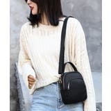 ブラック | イヤホンホール付き ミニショルダーバッグ | ANGELCLOSET