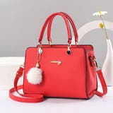 レッド | ショルダーバッグ ファーチャーム付き通勤 オフィスカジュアル | Miniministore