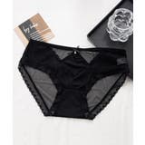 ブラック | 花柄レース ショーツ リボン付き 美尻 | Miniministore