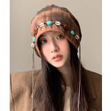 キャメル | 装飾付き ルーズキャップレディース 小顔 | Miniministore