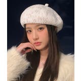 アイボリー | リブ編み ニットベレー帽 レディース小顔 | SUNSHINE CLOSET