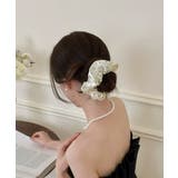アイボリー | ドット柄サテンシュシュ 大人可愛い 上品 | Miniministore