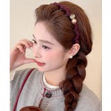ワインレッド | ビジュー装飾 カチューシャ 小顔 髪留め | Miniministore