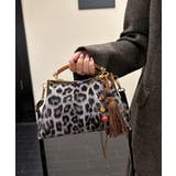 ブラック | タッセルチャーム付きハンドバッグ ヒョウ柄 肩掛けバッグ | SUNSHINE CLOSET