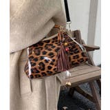 キャメル | タッセルチャーム付きハンドバッグ ヒョウ柄 肩掛けバッグ | SUNSHINE CLOSET