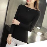 リブ ニットトップス ボートネック 長袖 | Miniministore | 詳細画像5 