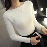 リブ ニットトップス ボートネック 長袖 | Miniministore | 詳細画像8 