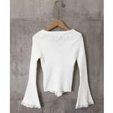 レーストリム Vネックリブニットトップス | Miniministore | 詳細画像21 