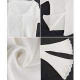 レーストリム Vネックリブニットトップス | Miniministore | 詳細画像22 