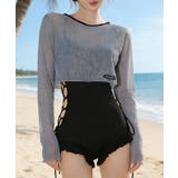 レースアップ ワンピース水着 2点セット | Miniministore | 詳細画像11 