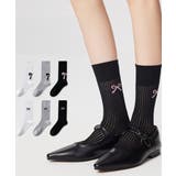 リボンデザイン シアーソックス 美脚靴下 | Miniministore | 詳細画像1