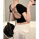 ブラック | 背中あきトップス カップ付き ブラトップ | Miniministore