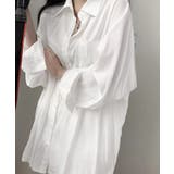 ホワイト | シャツブラウス ゆったり トップス 長袖 | Miniministore