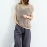 ベージュ | 透かし編みトップス サマーニット 重ね着 | Miniministore
