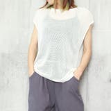 オフホワイト | 透かし編みトップス サマーニット 重ね着 | Miniministore