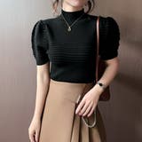 ブラック | サマーニット レディーストップス薄手半袖 | Miniministore