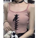 ピンク | キャミソール レースアップ リブニット夏 | Miniministore