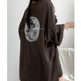 ブラウン | バックプリントTシャツ ゆったりビッグt | ANGELCLOSET