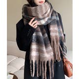 ブラウン | ボリュームマフラー大判 ふわふわマフラー | Miniministore