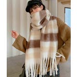 ブラウン | ボリュームマフラー大判 ふわふわマフラー | Miniministore