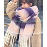 パープル | ボリュームマフラー大判 ふわふわマフラー | Miniministore
