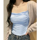 ライトブルー | カップ付きキャミソール インナーギャザー | Miniministore