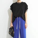 ブラック | ショルダータックTシャツ レディース半袖 | ANGELCLOSET