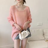 ピンク | ニットトップス ダメージ入り ゆったり | Miniministore
